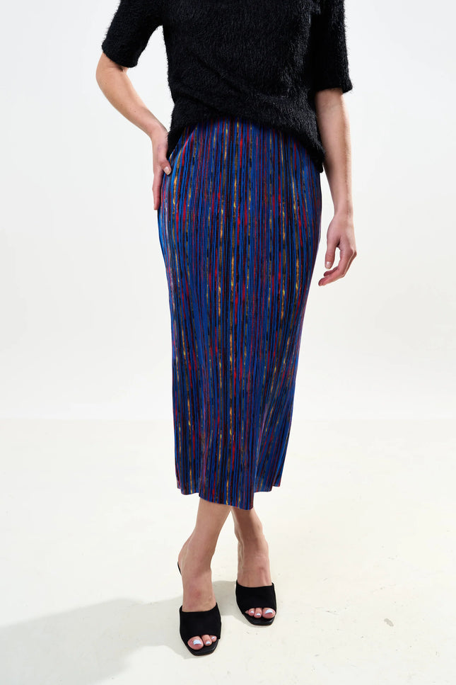 Maylis Abstract Print Pleat Midi Skirt - Detail 2