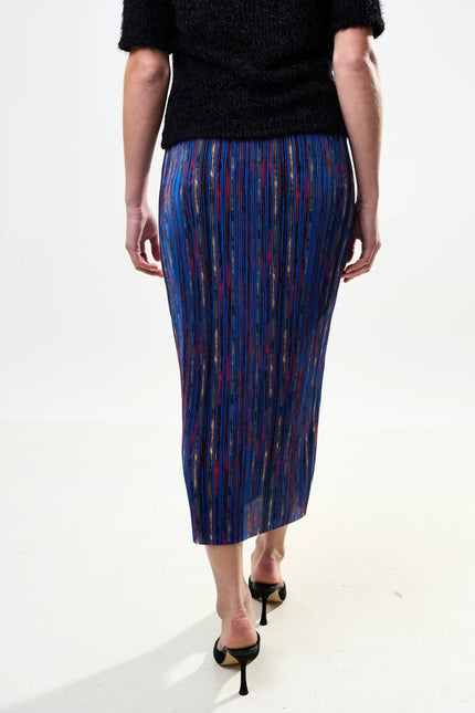 Maylis Abstract Print Pleat Midi Skirt - Back