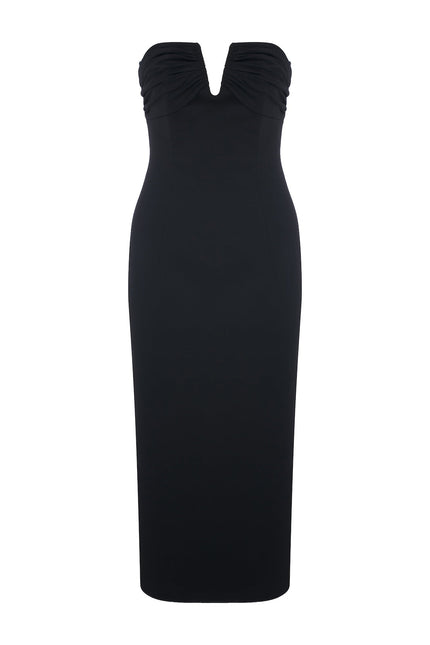 Nazli Ceren | Miora Crepe Midi Dress in Black