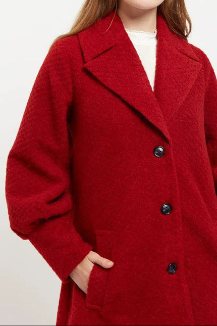 Louche Mischa Statement Sleeve Coat Red - Back