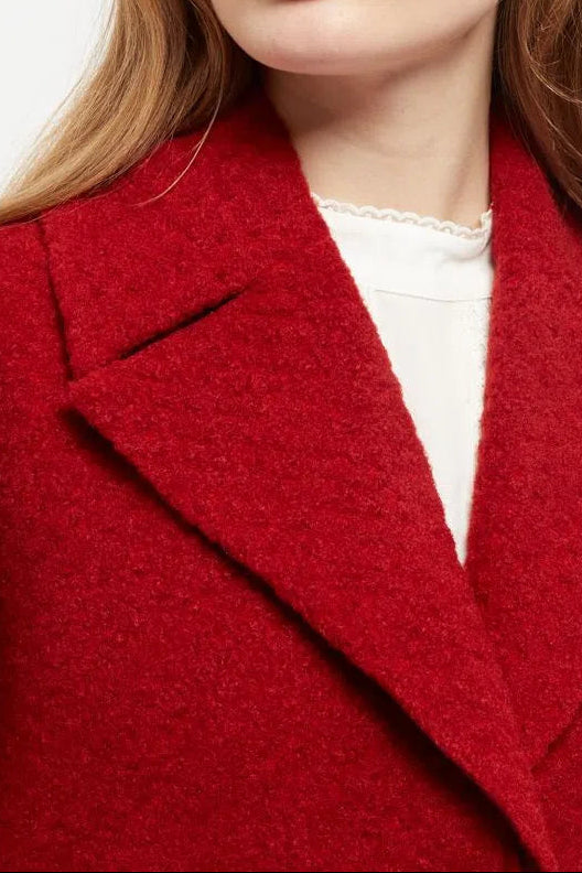 Louche Mischa Statement Sleeve Coat Red - Styled