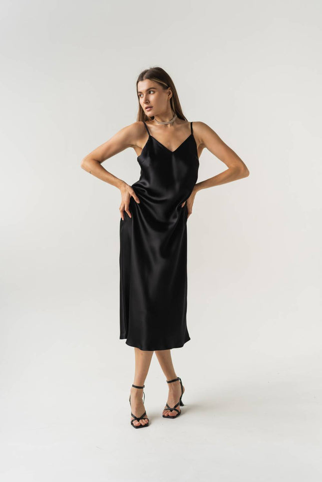Kolosova | Black slip dress