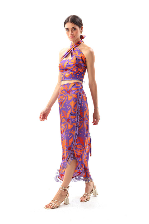 Movom | Mauve Blouse cross neck