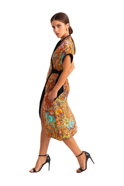 Movom | Poppy Midi dress Kimono reversible