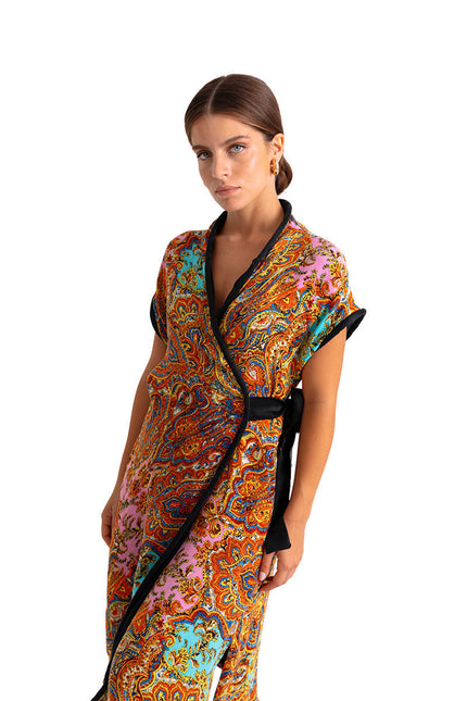 Movom | Poppy Midi dress Kimono reversible