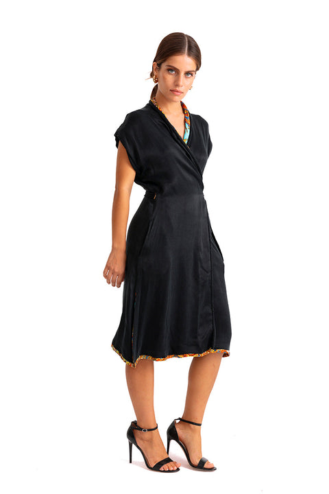 Movom | Poppy Midi dress Kimono reversible