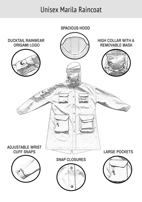Ducktail Rainwear I SAND MARILA RAINCOAT - recycled materials
