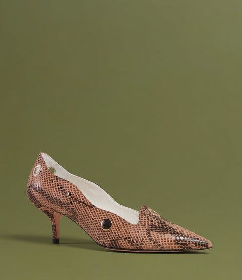 O2 Monde | Marina Heels cuoio snake