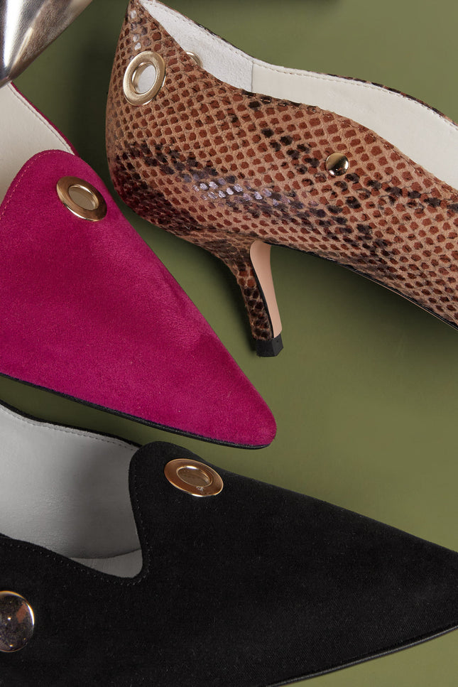 O2 Monde | Marina Heels cuoio snake