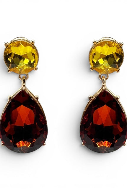 Marina Light Topaz And Dark Topaz Pear Shape Pierced Drop Earrings