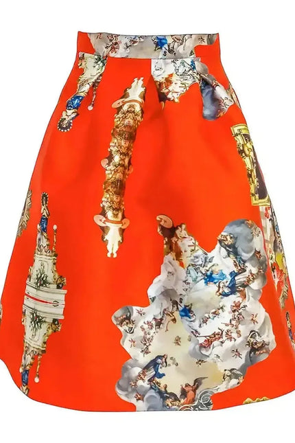 Knee-Length Skirt - Sicily Red