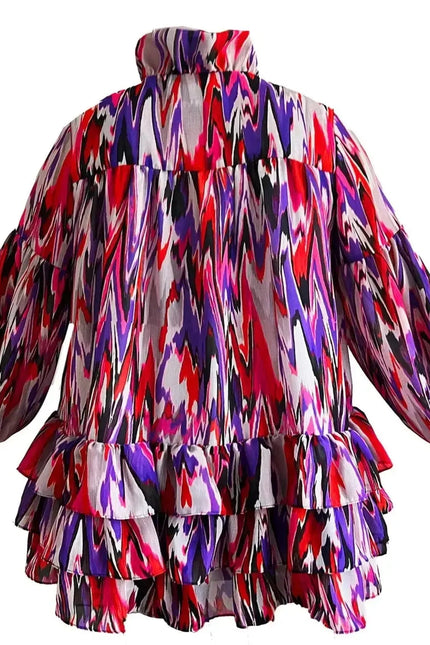 Mini Dress - Zigzag Purple Pink
