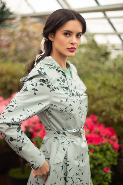 Mint green coat with belt
