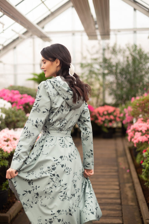 RainSisters | Double Breasted Trench Coat for Spring in Light Green 'Minty Meadow'