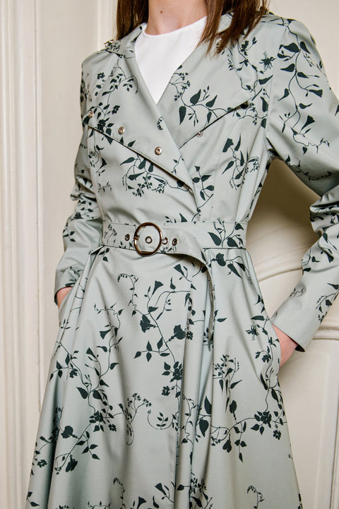 RainSisters | Double Breasted Trench Coat for Spring in Light Green 'Minty Meadow'