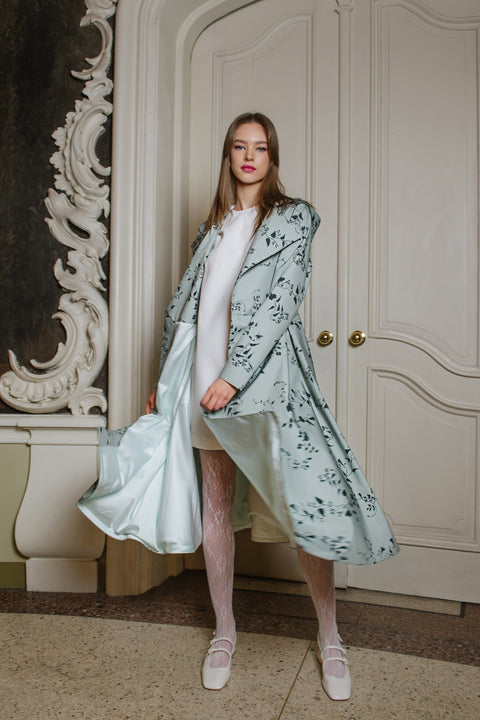 RainSisters | Double Breasted Trench Coat for Spring in Light Green 'Minty Meadow'