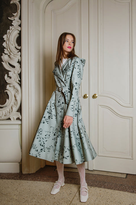 RainSisters | Double Breasted Trench Coat for Spring in Light Green 'Minty Meadow'