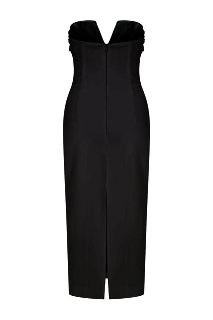 Nazli Ceren | Miora Crepe Midi Dress in Black