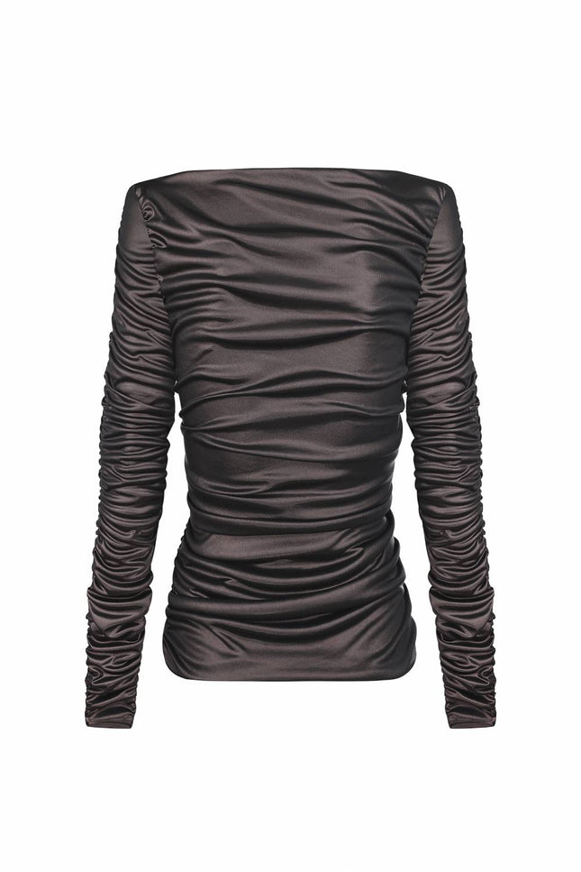 Kolosova | Bronze longsleeve with drape