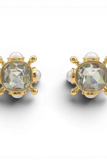 Michael Nash Jewelry | Monica Crystal And Pearl Pierced Sputnik Earrings