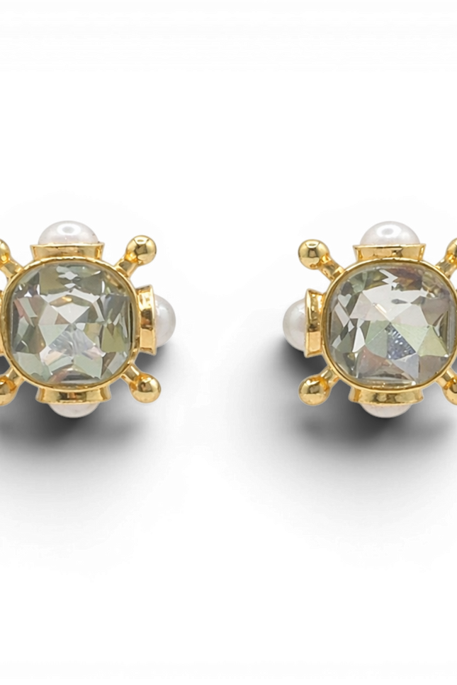 Michael Nash Jewelry | Monica Crystal And Pearl Pierced Sputnik Earrings
