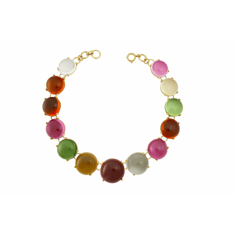 Michael Nash Jewelry | Penny Round Cabachon Multi Color Necklace