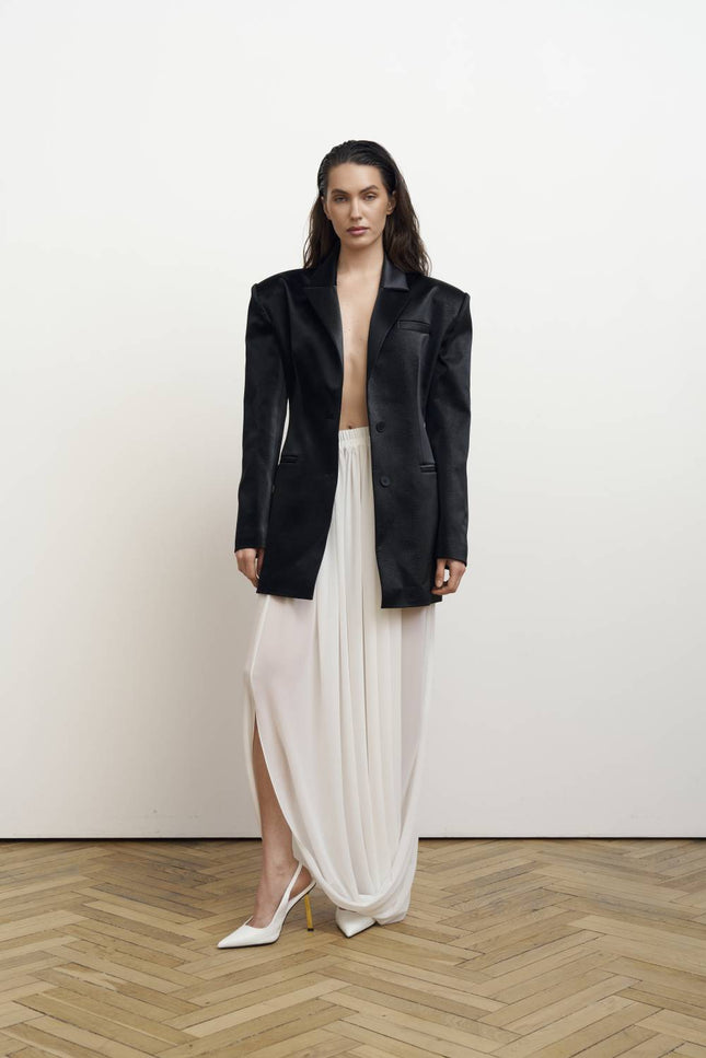 Kolosova | Milk Balloon Skirt With Draping