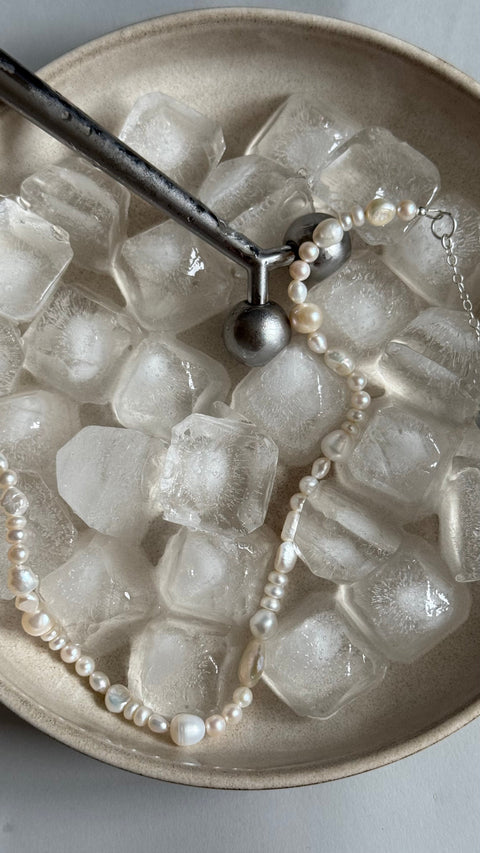 Pas de Marque | 925 sterling silver freshwater pearl necklace Marine