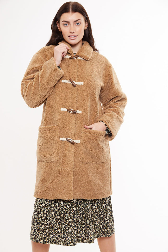Louche Narimane Borg Duffle Coat - Camel - Detail 3