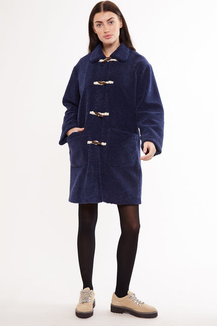 Louche Narimane Borg Duffle Coat - Navy - Detail 1
