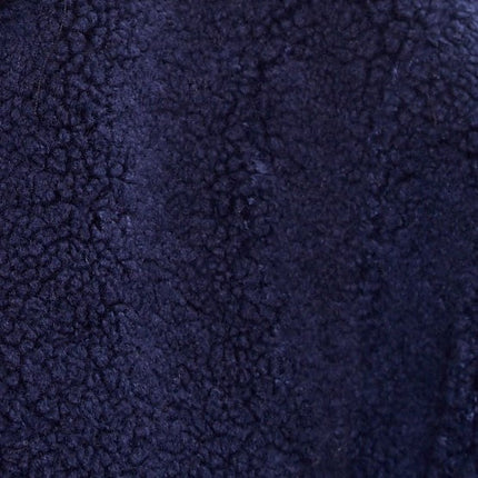 Louche Narimane Borg Duffle Coat - Navy - Fabric & Print Detail
