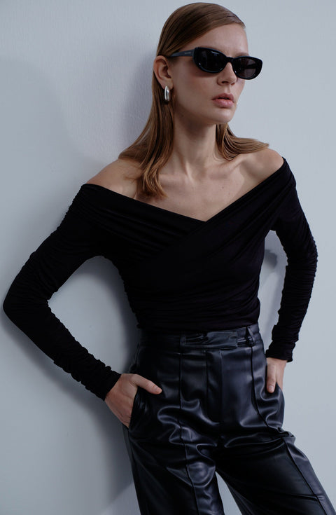 Nazli Ceren | Spodnie z szerokimi nogawkami Millie skórzane