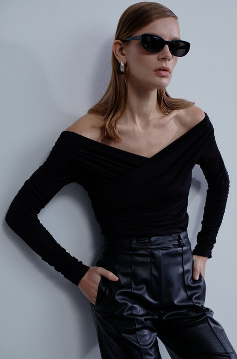 Nazli Ceren | Drapowana bluzka z dżerseju Monique