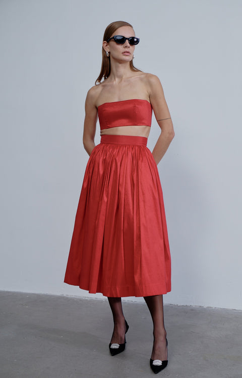 Nazli Ceren | Lou Lou Midi Skirt red