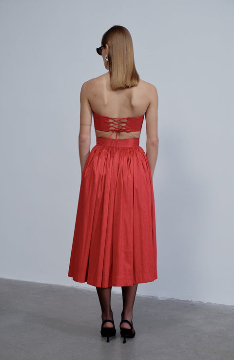 Nazli Ceren | Lou Lou Midi Skirt red