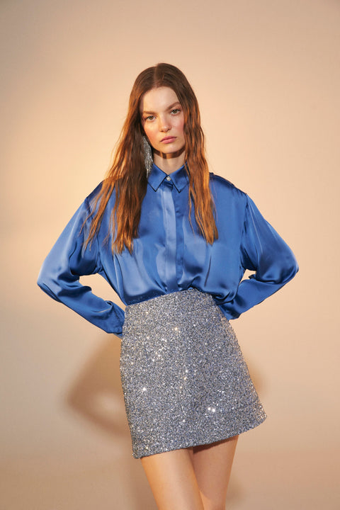 Nazli Ceren | Koszula Ravenna niebieska