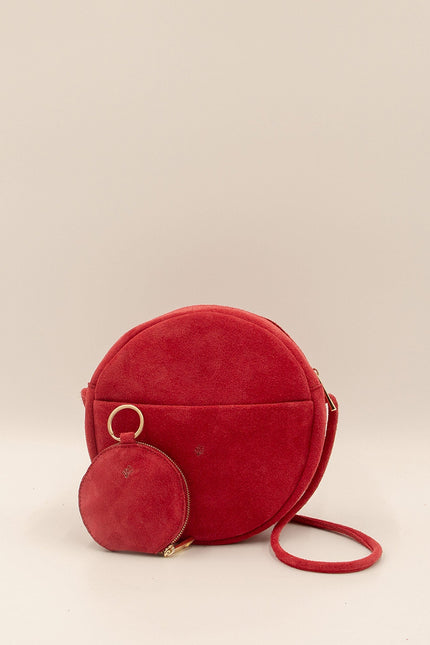 bolso piel de ante color fresa nenufar frontal neceser