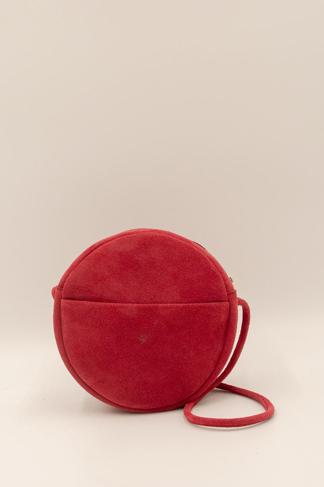 bolso piel de ante color fresa nenufar frontal