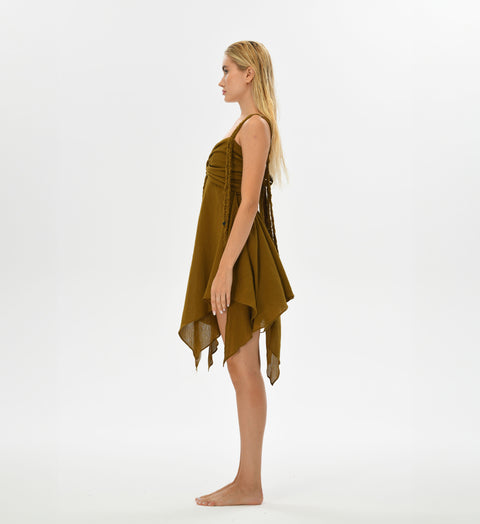 Zhenabia | Ninsun Mini Dress in Cumin