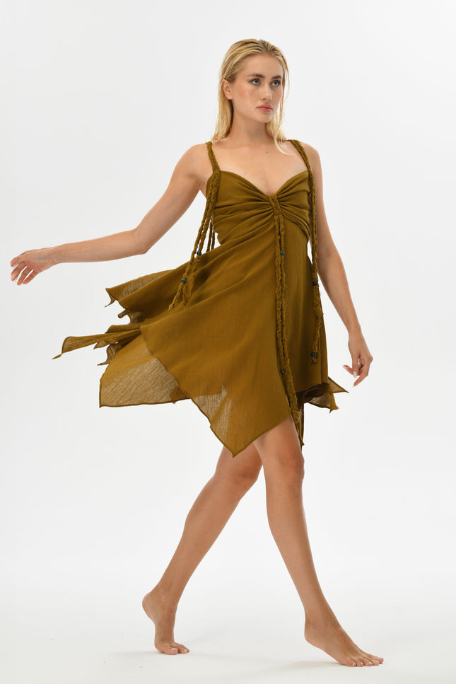 Zhenabia | Ninsun Mini Dress in Cumin