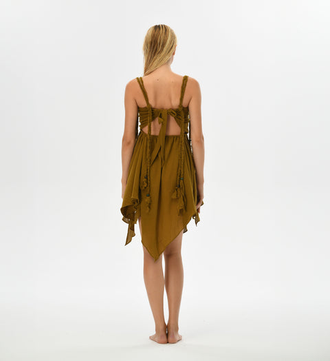 Zhenabia | Ninsun Mini Dress in Cumin
