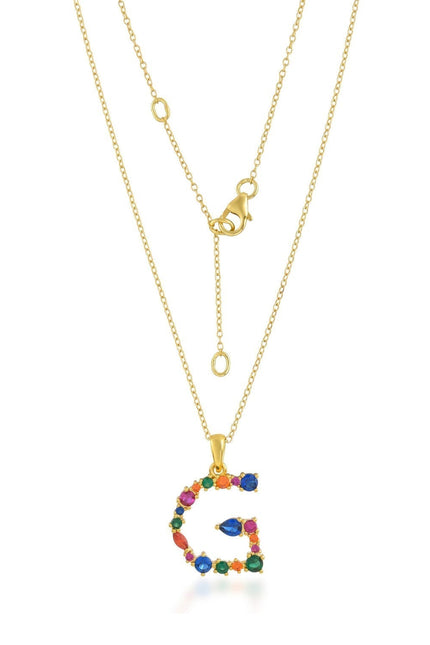 Multistone Alphabet Necklace