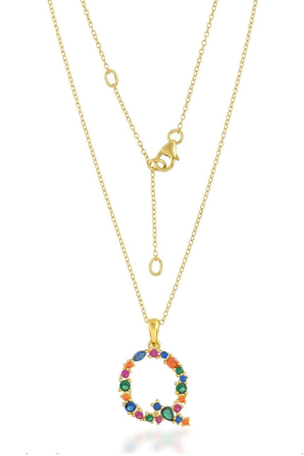 Multistone Alphabet Necklace