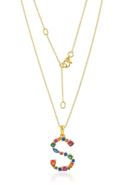 Multistone Alphabet Necklace