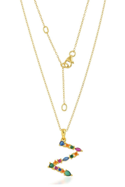 Multistone Alphabet Necklace