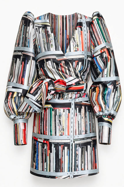 Wrap Mini Dress - Bookshelf of Art