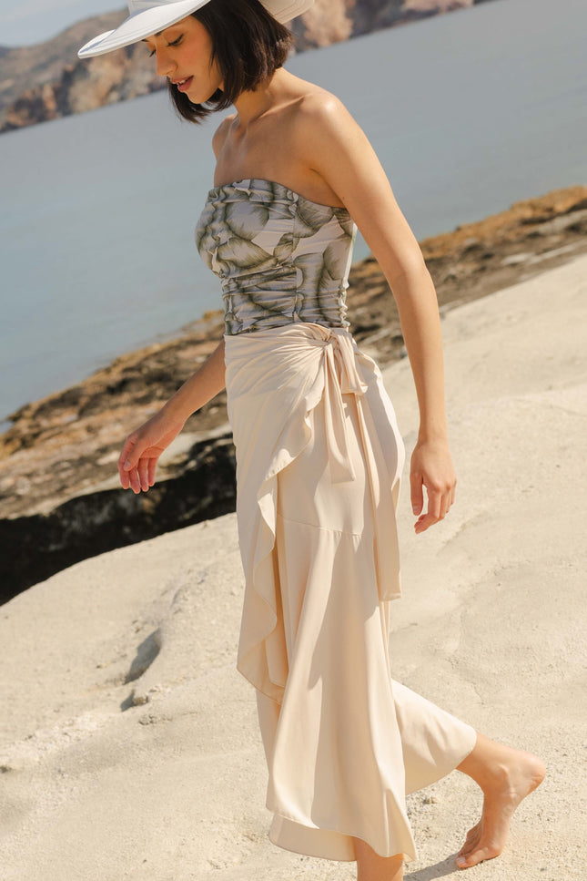 Kalani sunwear I Rio UV Wrap Skirt Nude