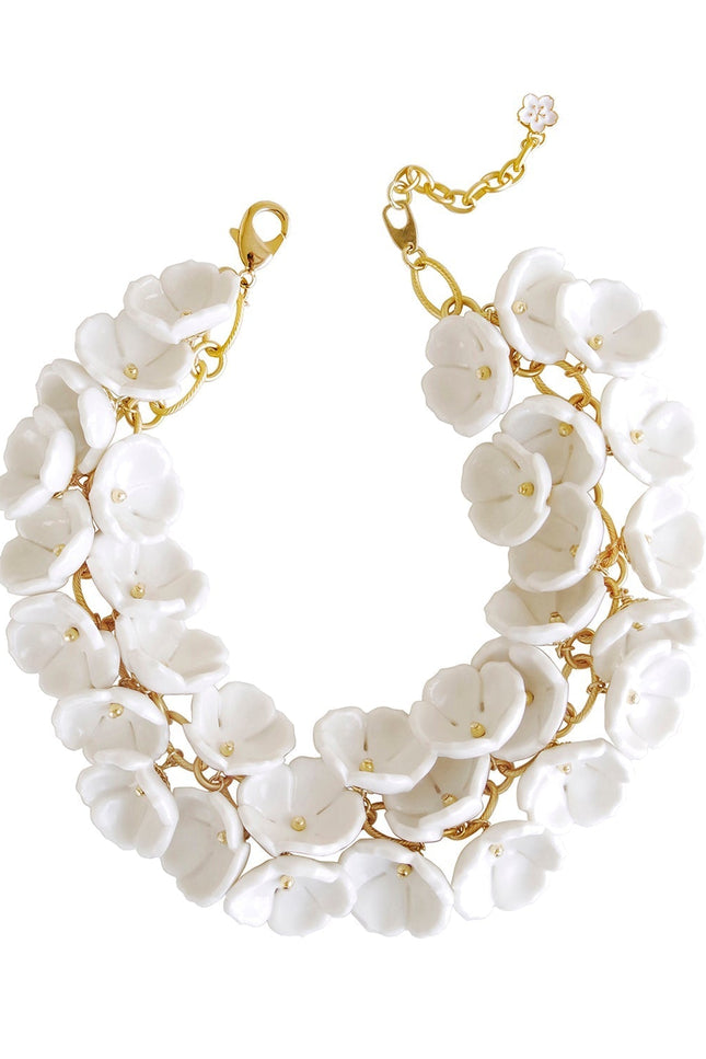 Poporcelain | Plum Blossom Cluster Chain Necklace