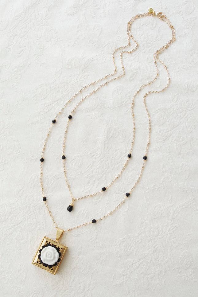 Poporcelain | Vintage Moonlight Rose Locket Pendant Necklace