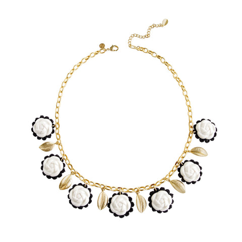 Poporcelain | Camellias and Leaves Chain Necklace